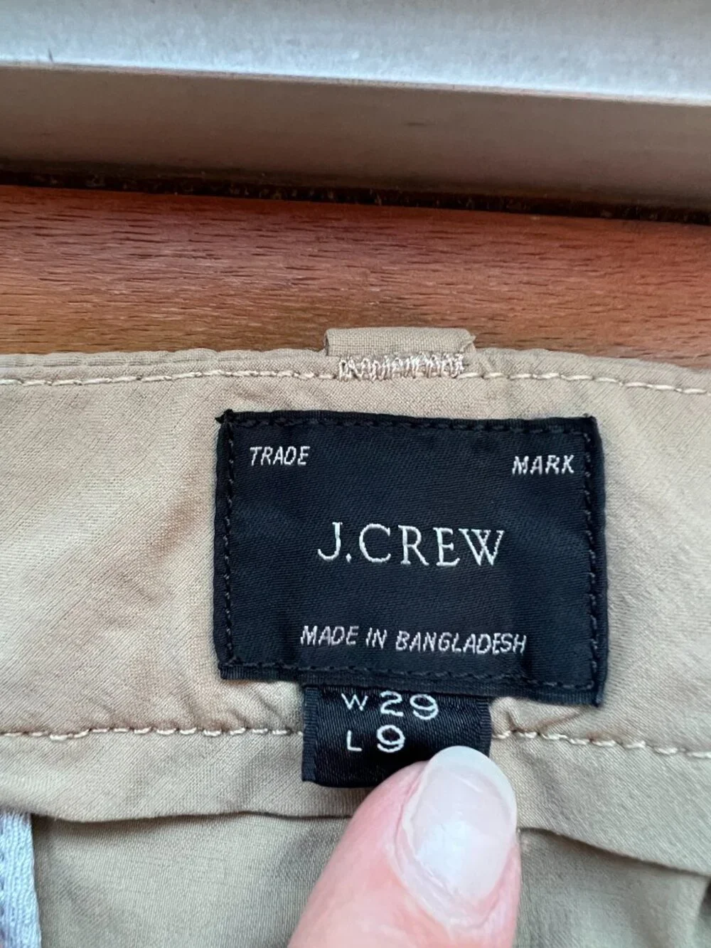 J.Crew Khaki Tech Shorts with Front aZip Back Pockets - Waist 29 / 9-Inch Inseam
